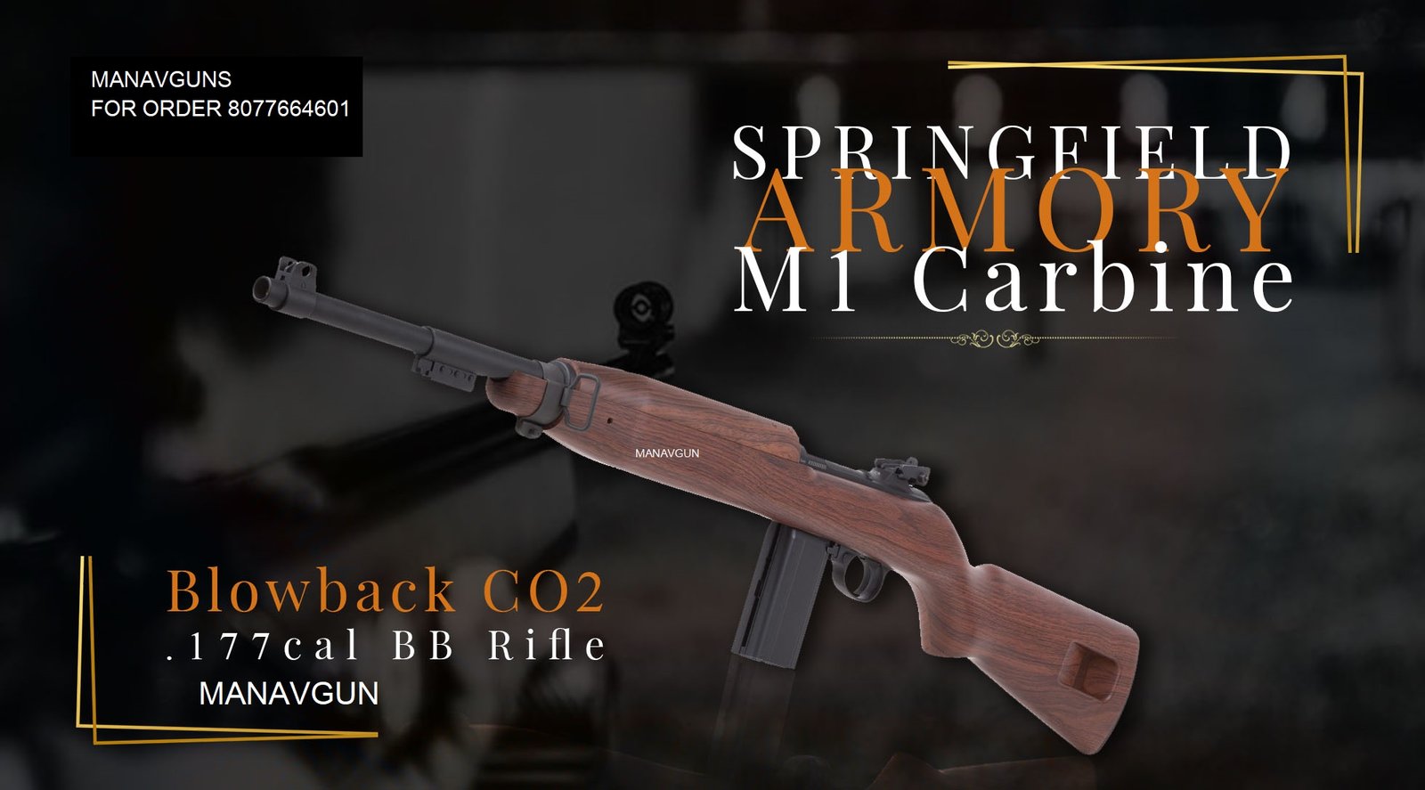Springfield Armory M1 Carbine, Blowback CO2 .177cal BB Rifle By
