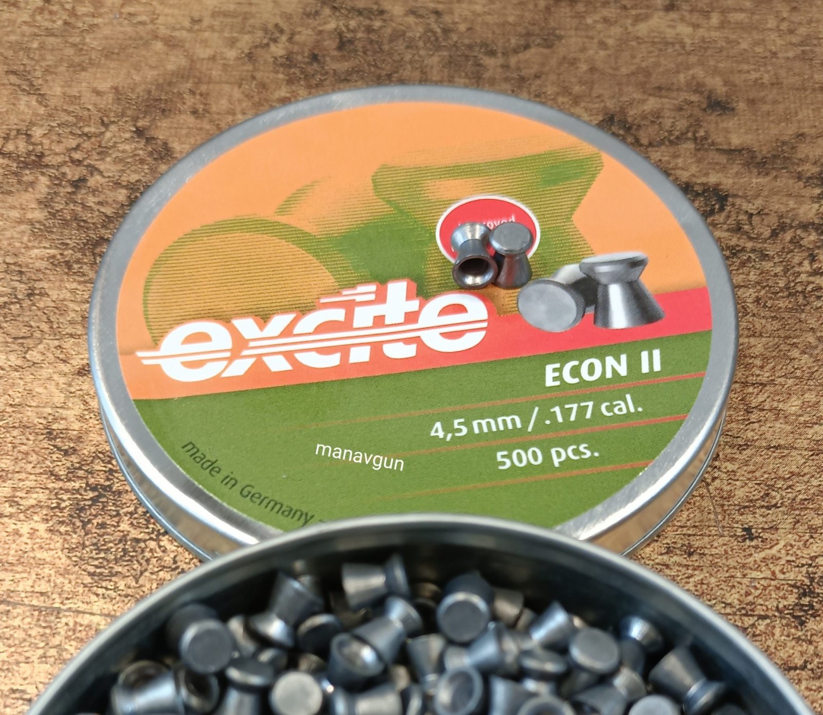 H&N EXCITE ECON II PELLETS, .177 CAL, 7.4 GRAINS, 500CT MANAV GUN
